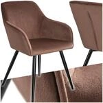 tectake&reg; Esszimmerstuhl, gepolstert, in Samtoptik, schwarze Stahlbeine, 58 x 62 x 82