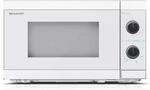 Sharp Mikrowelle YC-MG01E-C mit Grill 20L, Kristallwei&szlig;, 800W Mikrowelle, 1000W