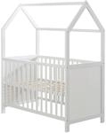 Hausbett 60 x 120 cm, FSC zertifiziert, wei&szlig;, 6-fach verstellbar, als Baby- &