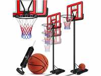 KESSER® Basketballkorb Premium mit Ständer Rollen Inkl. Basketball + Pumpe