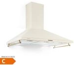 Victoria 90 Dunstabzugshaube 90cm Retro-Design 644,5m&sup3;/h 2 LED-Lampen Elfenbein