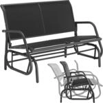 tectake&reg; Schaukelbank, 2-Sitzer, sanfter Schaukelmechanismus, 121 x 72 x 86,5 cm