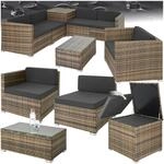 tectake&reg; Rattan Lounge, f&uuml;r 5 Personen, Dicke der Polster 8 cm, inklusive gro&szlig;er