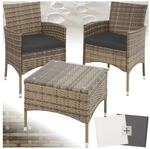 tectake&reg; Rattanset, f&uuml;r 2 Personen, UV-best&auml;ndig, 2 Bezugssets