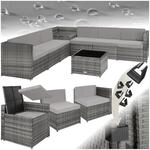 tectake&reg; Rattan Lounge, f&uuml;r 6 Personen, gro&szlig;e Aufbewahrungsbox, mit