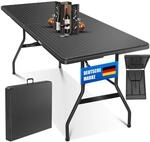 KESSER&reg; Buffettisch Tisch klappbar Kunststoff 183x76 cm Rattan Optik Campingtisch