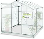 Juskys Aluminium Gew&auml;chshaus mit Fundament f&uuml;r Garten 4,75 qm 190 &times; 253 cm