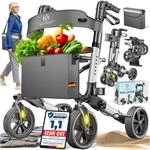 KESSER&reg; Leichtgewicht Rollator faltbar mit Sitz, Griff, Tasche, schmal f&uuml;r...