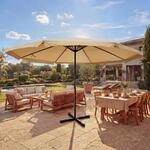 Sonnenschirm Carpi Pro, Gastronomie Marktschirm mit Volant &Oslash; 5m Polyester/Alu...