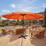 Sonnenschirm Carpi Pro, Gastronomie Marktschirm mit Volant &Oslash; 5m Polyester/Alu 28kg ~