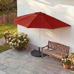 Sonnenschirm halbrund Lorca, Halbschirm Balkonschirm, UV 50+ Polyester/Alu 3kg ~