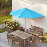 Sonnenschirm halbrund Lorca, Halbschirm Balkonschirm, UV 50+ Polyester/Alu 3kg ~