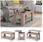 VICCO Couchtisch LORENZ h&ouml;henverstellbar Eiche Sofatisch Kaffetisch Wohnzimmer Tisch