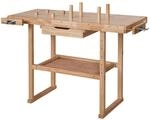 tectake&reg; Holzwerkbank, mit 2 Schraubst&ouml;cken, 4 Stirnh&ouml;lzer und 4 Bankhaken, 117 x