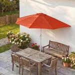 Sonnenschirm halbrund Lorca, Halbschirm Balkonschirm, UV 50+ Polyester/Alu 3kg ~