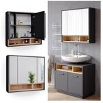 Vicco Spiegelschrank Badschrank Badspiegel 80cm Badm&ouml;bel Beatrice 3-t&uuml;rig Ablage
