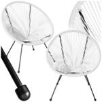 tectake&reg; 2er Set Gartenstuhl, Retro-Design im Acapulco-Stil, filigranes Gestell,