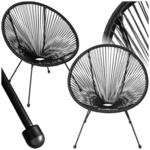 tectake&reg; 2er Set Gartenstuhl, Retro-Design im Acapulco-Stil, filigranes Gestell,