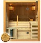 Dewello&reg; Finnische Traditionelle Sauna SARNIA 180cm x 140cm inkl. 6 KW Harvia Ofen,