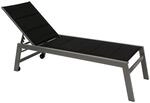 DEGAMO Rollenliege GIRONA extra hoch, Aluminium silber + Textilgewebe gepolstert