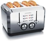 Arendo Toaster f&uuml;r 4 Scheiben, 1630 W, Automatik, Edelstahl, W&auml;rmeisolierendes