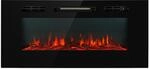 Galeras Elektrischer Wand- und Einbaukamin 1800 W LED 3 Farben Timer Schwarz...