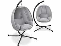 KESSER® Luxe Hängesessel mit Gestell + weicher Sitzkissen, Seitenpolsterung, Sitz-