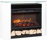 Studio 10 Arc Elektrokamin 1800 W LED-Flammen Heizl&uuml;fter Fernbedienung Wei&szlig;