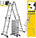 Craftfull Mehrzweckleiter CF-104A, 6in1, Gelenkleiter aus Aluminium, 3,5 -5,8 m,