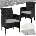 tectake&reg; 2er Set Rattanstuhl, widerstandsf&auml;hig, 2 Bezugssets, 59 x 57 x 85 cm