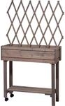 dobar Rollbares Hochbeet mit Rankgitter, grau