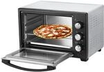 Steinborg Minibackofen Pizzaofen 25L mit Umluft 1600W silber