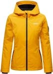 MARIKOO Damen Sportliche Outdoorjacke &Uuml;bergangs Regenjacke mit Kapuze Brombeere