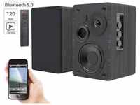 Auvisio MSS-95.usb, aktives Stereo-Regallautsprecher-Set, Soundbox, Bluetooth 5.0,