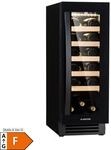 Vinovilla 20 Built-In Weink&uuml;hlschrank 50l / 20 Flaschen Glast&uuml;r Edelstahl Schwarz