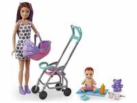 Mattel GXT34 - Barbie - Skipper Babysitters Inc. - Puppe mit Kinderwagen und Zubehör