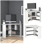 Vicco Eckschreibtisch Schreibtisch B&uuml;rotisch Arion 90x90cm wei&szlig; Computertisch