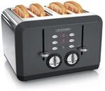 Arendo Toaster f&uuml;r 4 Scheiben, 1630 W, Automatik, Edelstahl, W&auml;rmeisolierendes