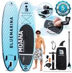 Bluemarina SUP Board Moana, aufblasbar mit Double Layer, Paddel, Pumpe, Rucksack, 5J