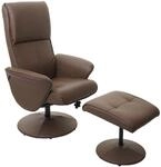 Relaxsessel Stockholm, Fernsehsessel Relaxliege TV-Sessel mit Hocker ~ Kunstleder,
