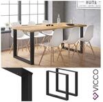 Vicco Tischbeine Loft Tischkufen pulverbeschichtet 2er Set 72x80 cm Schwarz