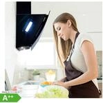 Clara 90 Dunstabzugshaube Glas 509 m&sup3;/h Touch Ambiente-Licht Schwarz