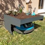 M&auml;hroboter-Garage mit Pflanzkasten MCW-G60, Dach Unterstand f&uuml;r Rasenm&auml;her, Metall
