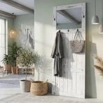 Garderobe Wandgarderobe mit Spiegel Wandhaken 180x65x7cm, Shabby-Look, Vintage ~