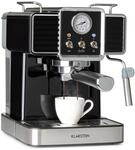 Gusto Classico Espressomaker 1350 Watt 20 Bar Druck 1,5 Liter Schwarz