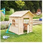 HOME DELUXE Spielhaus DER GROSSE PALAST - 106 x 111 cm Natur ohne Bank