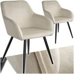 tectake&reg; Esszimmerstuhl, gepolstert, in Samtoptik, schwarze Stahlbeine, 58 x 62 x 82