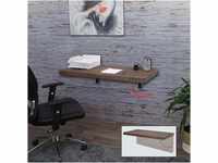 Wandtisch MCW-H48, Wandklapptisch Wandregal Tisch, klappbar Massiv-Holz ~ 100x50cm