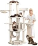 HAPPYPET Gro&szlig;er Kratzbaum Stabil 'Parker' 171 cm - XXL Katzenbaum Creme