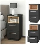 Vicco Nachtschrank Nachttisch Nachtkommode 2er Set Beatrice Anthrazit 2...